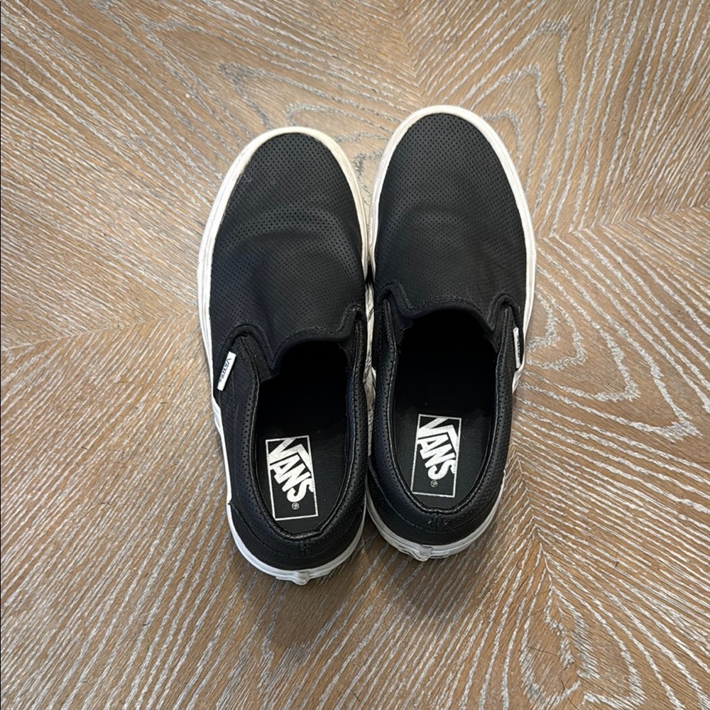 Vans Black and White Slip-On Shoes